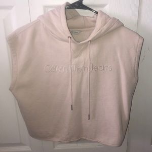 Calvin Klein Sleeveless Cropped Hoodie